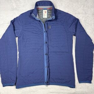Relwen Quilted Windbreaker Jacket Mens Small Blue Lightweight Full Zip Puffer